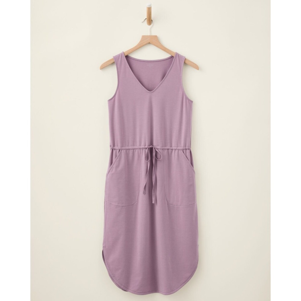 Garnet Hill Recycled Easy Knit Tank Dress Amethyst Purple XS Casual Weekend